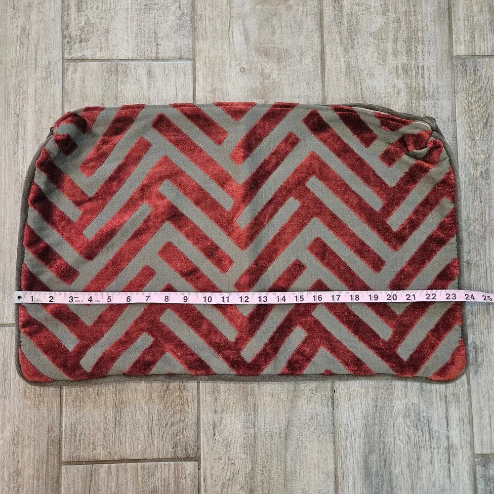 Upholstery Pillow Cover Home 23x14 Geometric Velvet Textured Rectangular